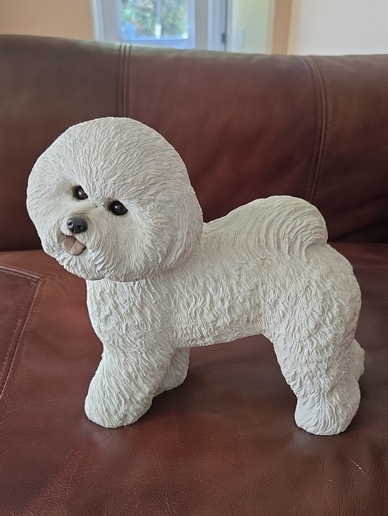 Other - White Bichon Frise Figurine - Realistic Dog Decor